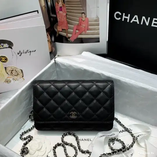 First Bag Ru NEW CHANEL LAMBSKIN WALLET CHAIN EDITION 0628